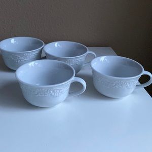 Set of 4 American Living white tea cups